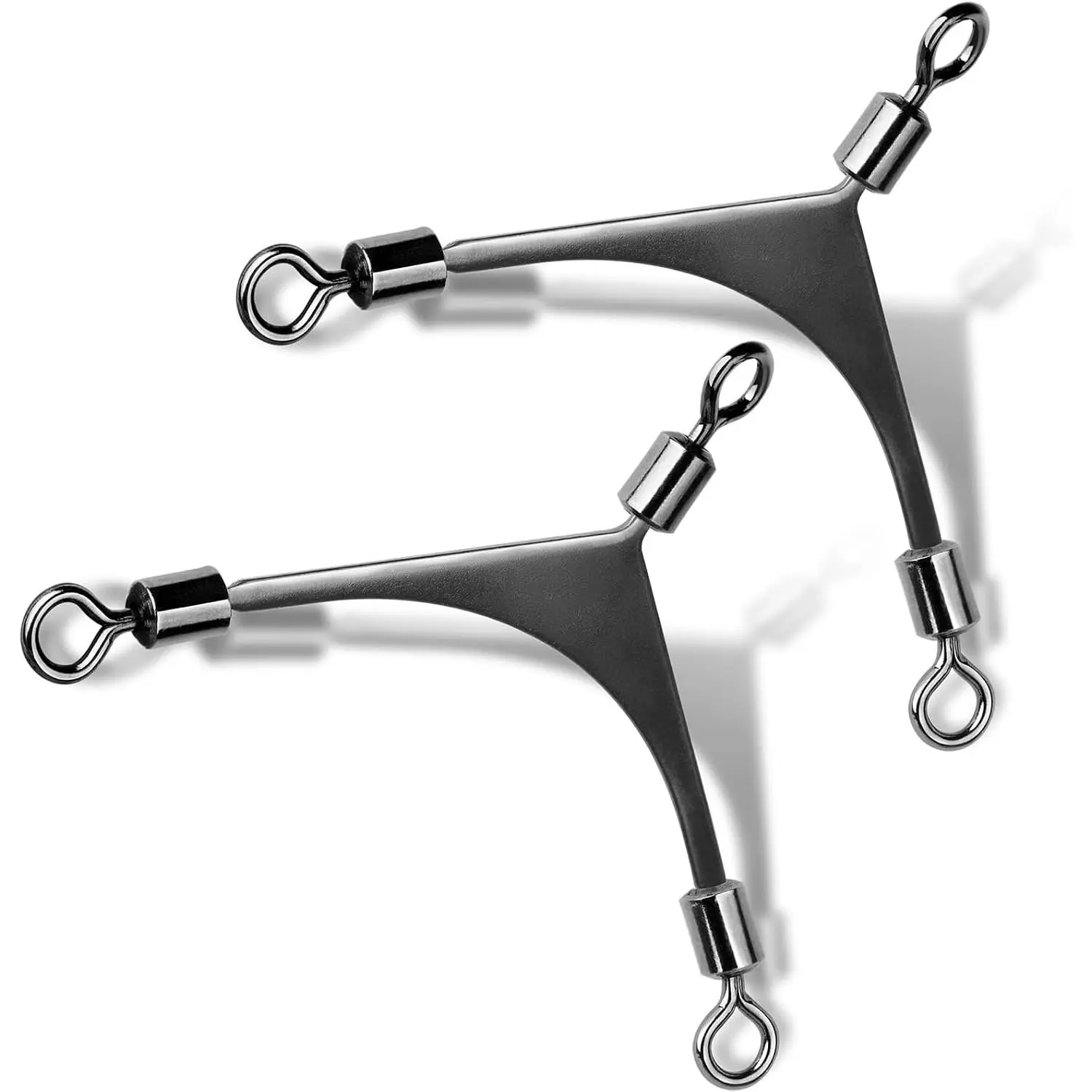 3-Way Fishing Swivels, 15 count Three Rolling Swivels for Rigs | Stainless Steel, Smooth Rolling, High-Strength Three-Way Fishing Swivel Tackle for Fish Rigs Freshwater Saltwater