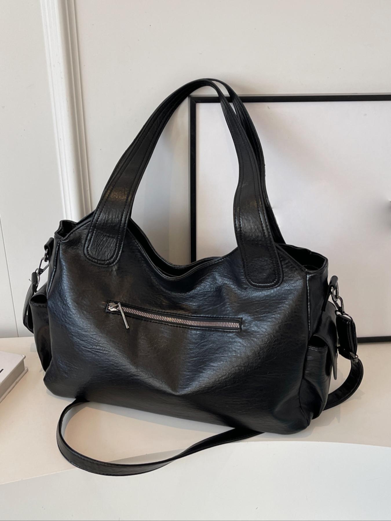 Women's Punk-Style Rivet-Decoration Handbag, Large-Capacity for Fall & Winter Daily Use, Casual Trendy Commuter Bag, Fashionable Shopping Bag for Gifts, Hobo Crossbody Bags