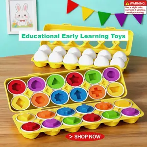 ✨Montessori Early Education Smart Eggs Set, 12 Pieces Cognitive Toy, Number/shape Recognition, Classification Matching, Fine Motor Skills Development