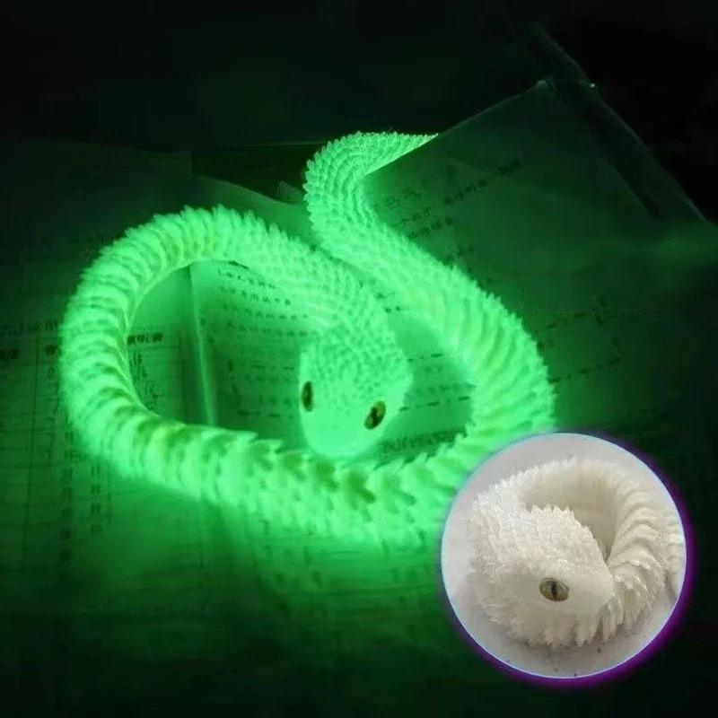 3D Printed Snake Movable Joint Fidget Toy Figurine Simulation Snake Office Desktop Ornament 2026 New Year Gifts Crafts Gift