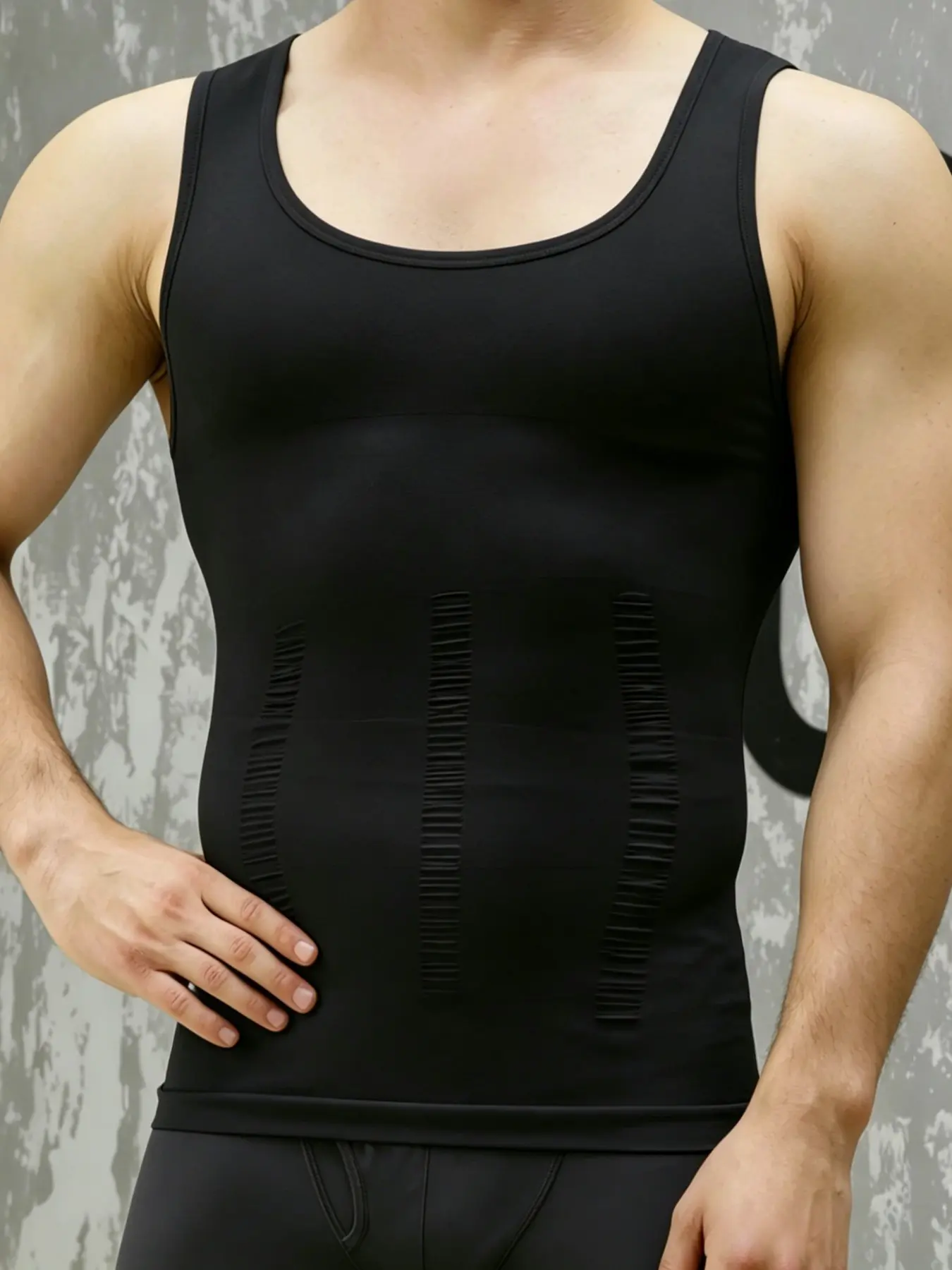 Men's Fitness Sports Tummy Control Firm Support Shapewear Tops, Boyfriend Style Body Shaper Vest, Compression Shapewear Vest, Comfortable Breathable Chest Abdomen Smoothing Basic Shaping Tank, Suitable for Gym & Busness Suit Inner & Training