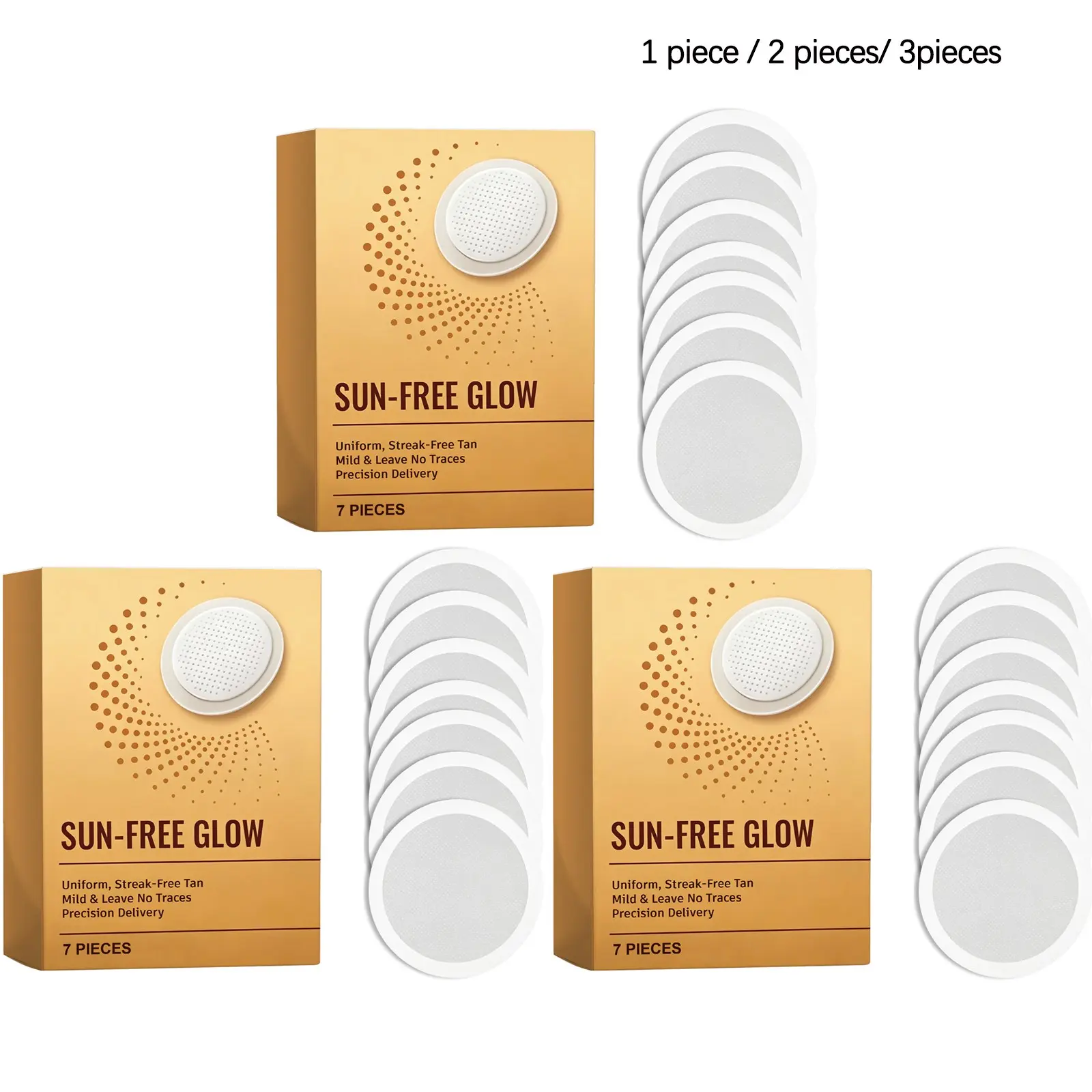 Sunless Bronzing Patches (7pcs/7pcs*2/7pcs*3), Achieve Natural Tan Glow, Flawless Smooth Tanning, Sunless Tanning, Sunless Tanner, Moisturizing Skin Care Stickers, Tanning Stickers For Body, No Sun Needed