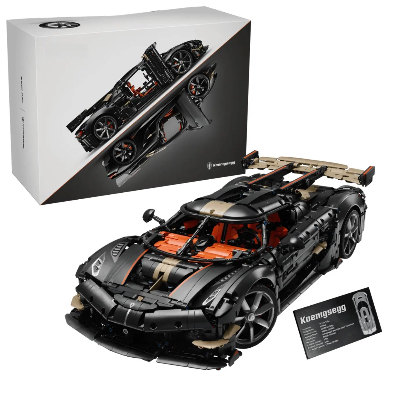 Koenigsegg Sadair’s Spear Megacar Building Blocks Set, 4104pcs Collectible Supercar Bricks, Functional V8 Engine & Scissor Doors, DIY Model Kit