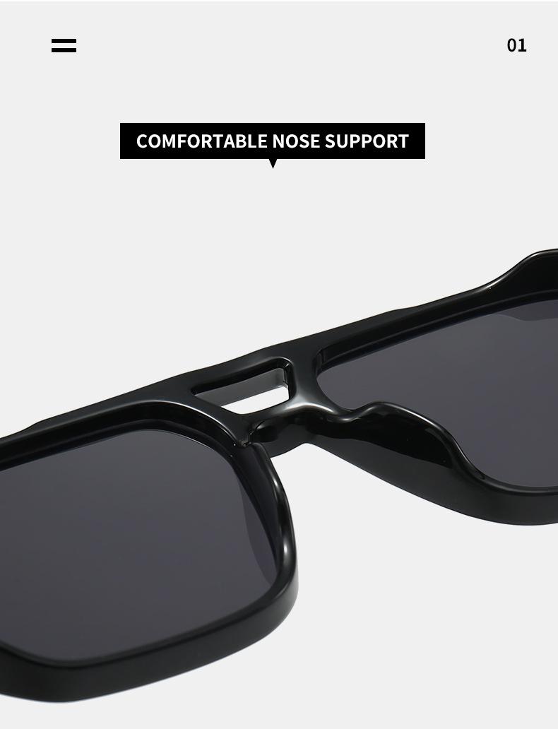 4-Pack  Retro Double Bridge Square Sunglasses - Unisex, Fashionable Luxury Design with Rivets, Trending Shades, UV400 Protective Lenses