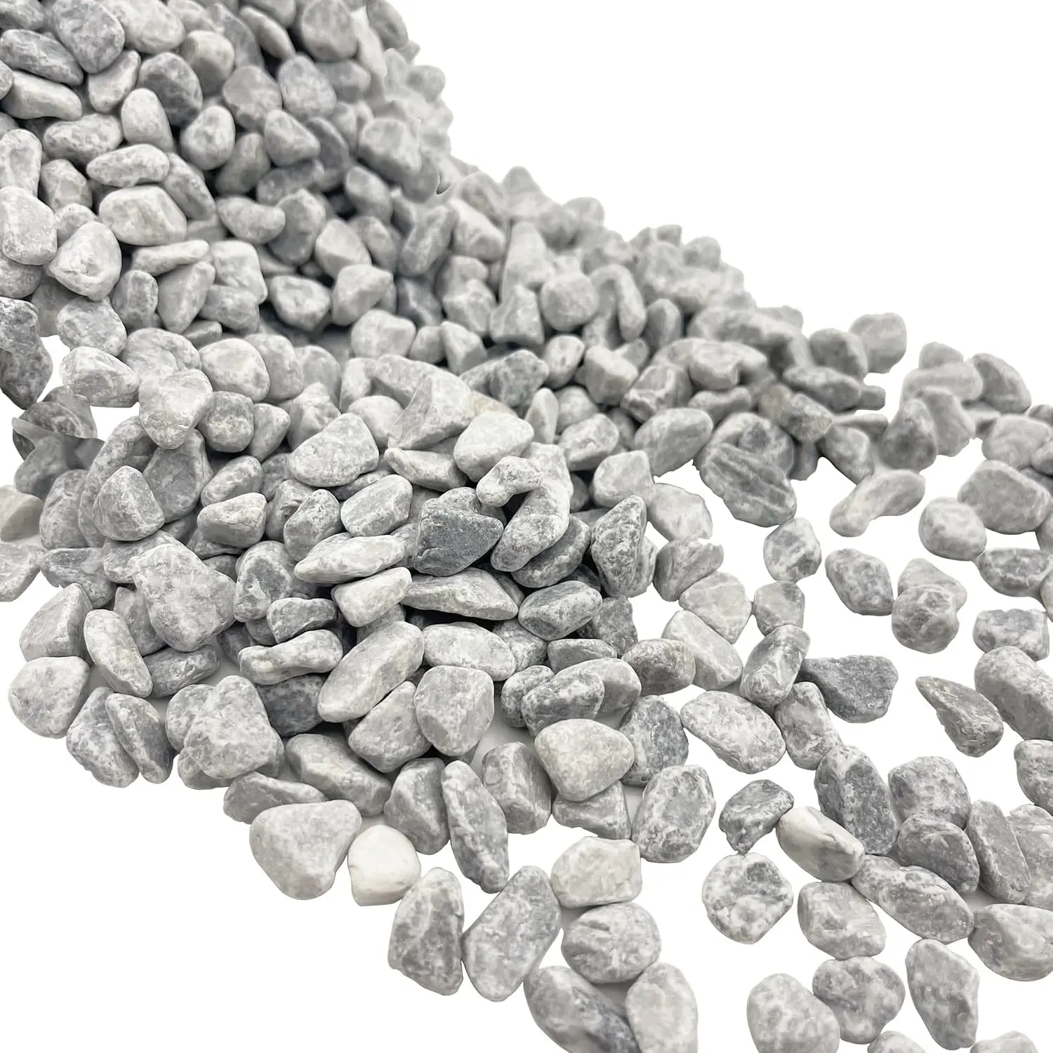 Polished Round Modern Bagged Grey River Rocks (1LB, 0.24-0.35 inch) for Cactus, Succulents, Potted Plants and Outdoor Garden Decor