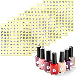 2 Sets Number Sticker Labels(-400),Self-Adhesive Round Office Labels, Round Stickers for Organizing  Polish Bottle/ Swatch Sticks/Lipstick