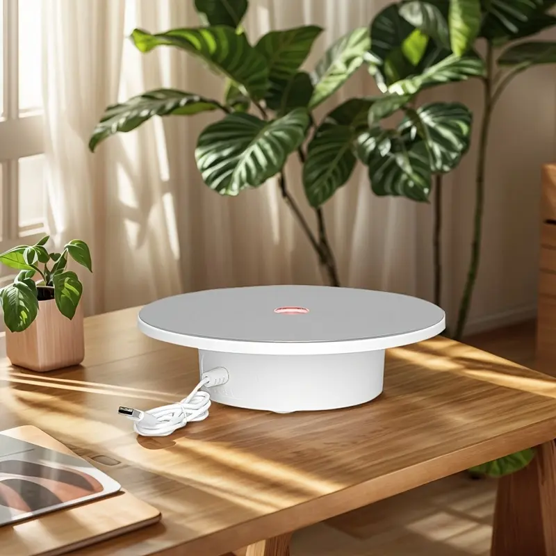 Electric Rotating Display Turntable 15cm / 5.9 Inch, RGB Gradient Light, 360 Degree Rotation, USB Powered Silent Multifunctional Display Stand, 11.02 LB Max Load for Live Selling and Product Shooting