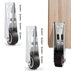 Door Pendant Pulley Roller, Thermoplastic Rubber Bearing Wheel with Screws, Anti-Sag Gate Support for Wooden Fence, Courtyard & Barn Doors | Silent Smooth Glide, Weather-Resistant, 90g (1 Pair / 2 Wheels + 8 Screws)
