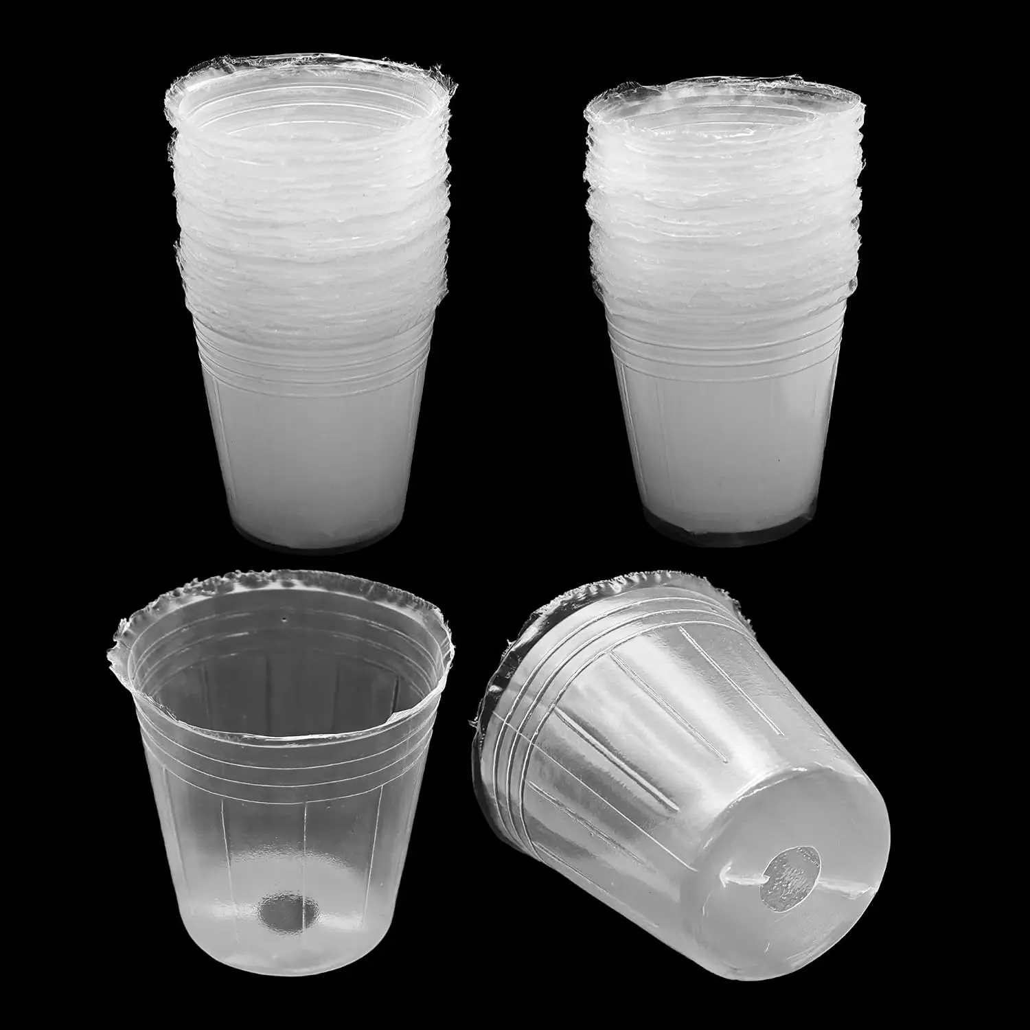 50 Pack Clear  Pots for , 2.5 Inch Plastic Seedling Pots with Drainage Holes, Transparent  Starter Containers for Indoor Outdoor Gardening, Flower, Seed Starting