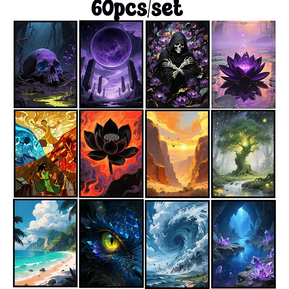 60PCS 66x91mm Anime Card Sleeves Holographic & Matte finish Protect Standard-Sized Game Cards PKM/PTCG/TCG/WS Board Games Trading Card Sleeves