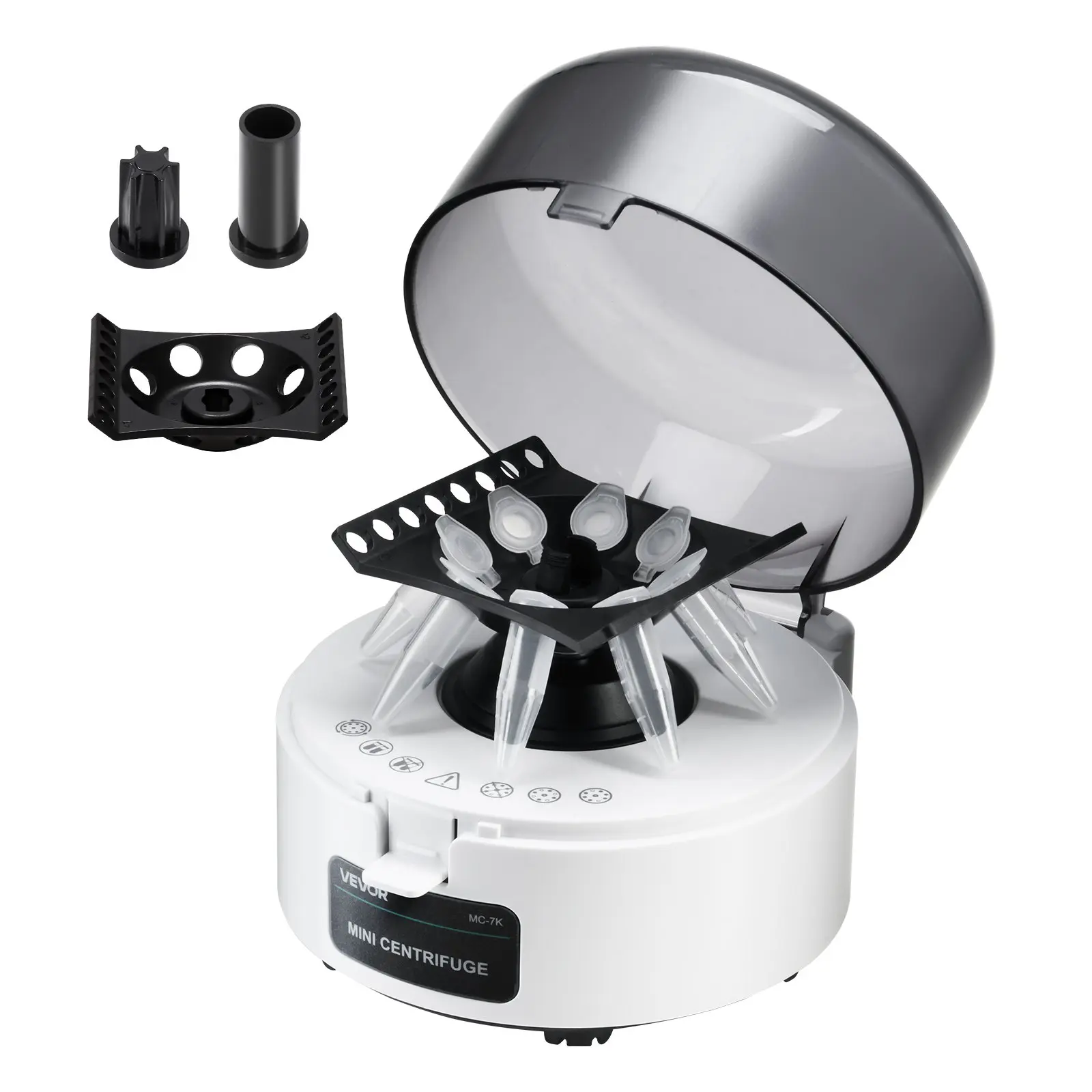 【DealsForYouDays】VEVOR Mini Centrifuge Machine, 3013xg RCF Electric Laboratory Centrifuge Machine with 2-in-1 Rotor for 0.2/1.5/2ml Tube Capacity, Fixed Speed 7000r/min, Low Noise, Widely Used in Various Experiments