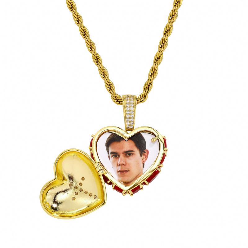 18K Gold Plated Heart Photo Locket Necklace for Women Men, 5A Zircon Multi Layer Pendant, Cross Charm Necklace, DIY Picture Locket, Personalized Photo Necklace, Vintage Love Jewelry, Couple Necklace Gift, Memorial Keepsake Necklace, Birthday Gift