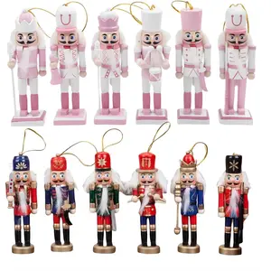 12 PCS 4.7Inch Christmas Nutcracker Ornament Set, Nutcracker Figures with Opening Mouths Christmas Decorations for Xmas Tree and Table Decor