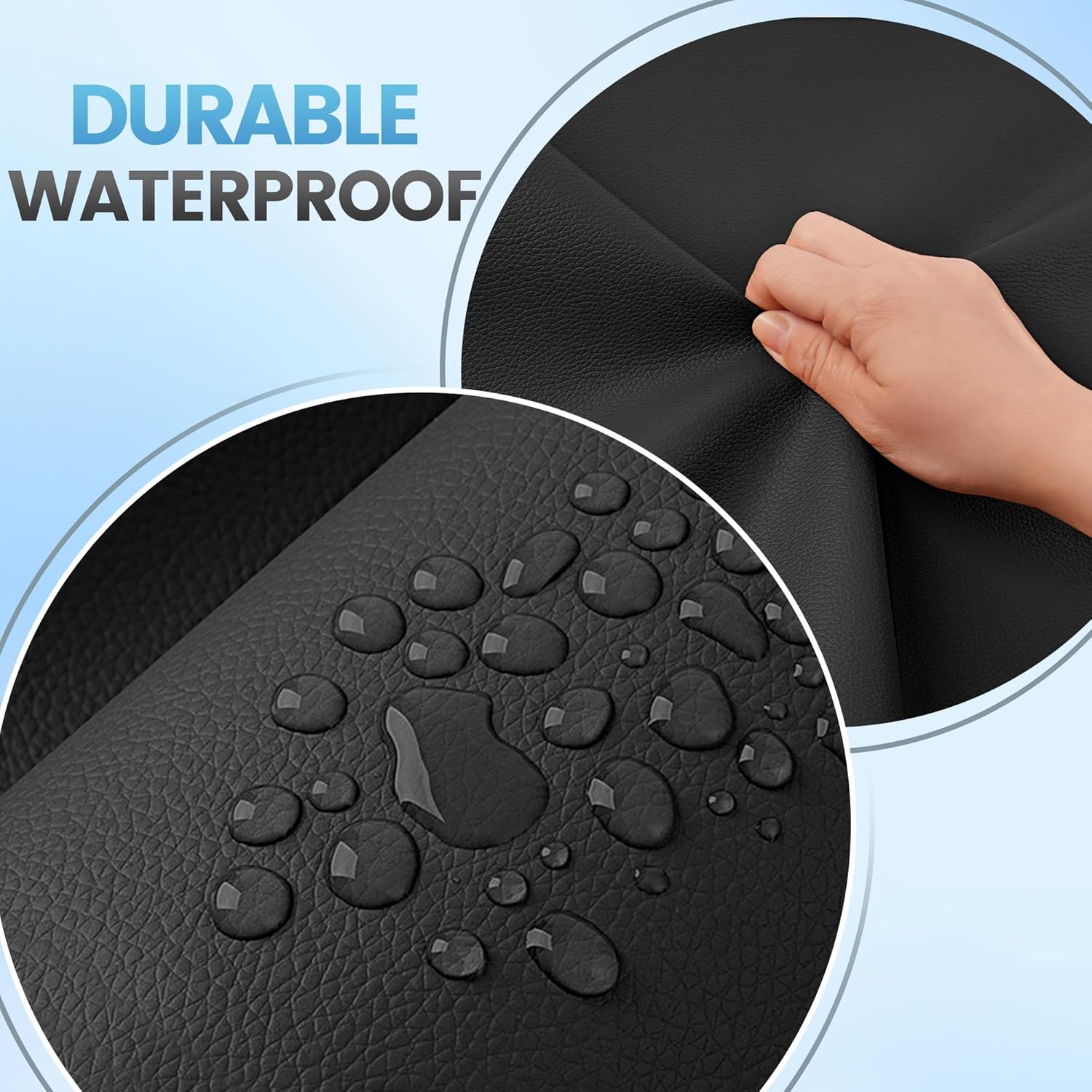 Leather Repair Patch Tape Kit, 4" x 63" Self Adhesive Leather Repair Patch for Furniture, Vinyl Leather Repair Kit for Car Seat, Chairs, Couch, Sofa, Boat Black