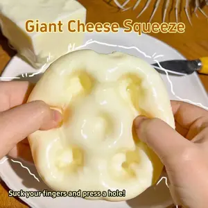 Jumbo Cheese Squishy Vaseline Filling Soft Stretch Fidget Toy ASMR Stress Relief Decompression Desktop Prank Squeeze Toy