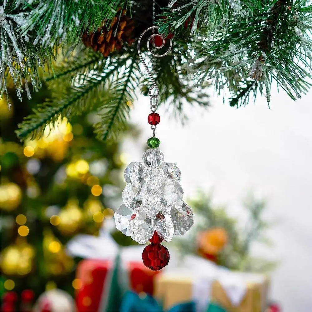 Crystal Christmas Tree Ornament, 14cm High, Multi-Faceted Cut, Home Decor for Table, Window Shelf, Living Room, Bedroom, Holiday Atmosphere