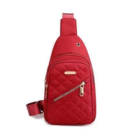 New women's fashion chest bag with embroidered diamond pattern, large capacity, earphone hole, crossbody shoulder bag for going out, wholesale