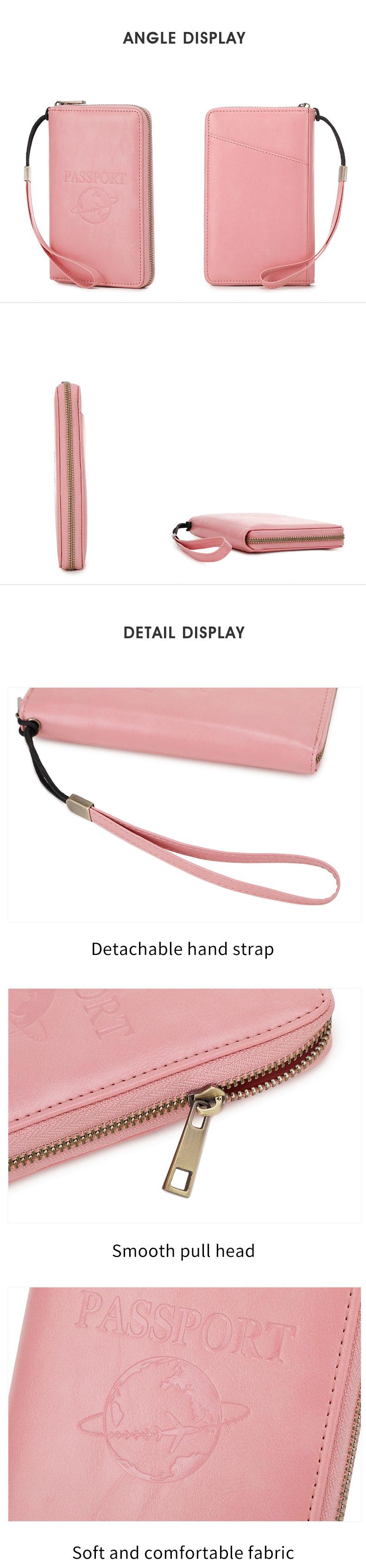 Multi functional passport organizer, family passport wallet, Passport Cover, RFID shielded travel document organizer, large capacity handbag with pen holder, ideal choice for safe travel