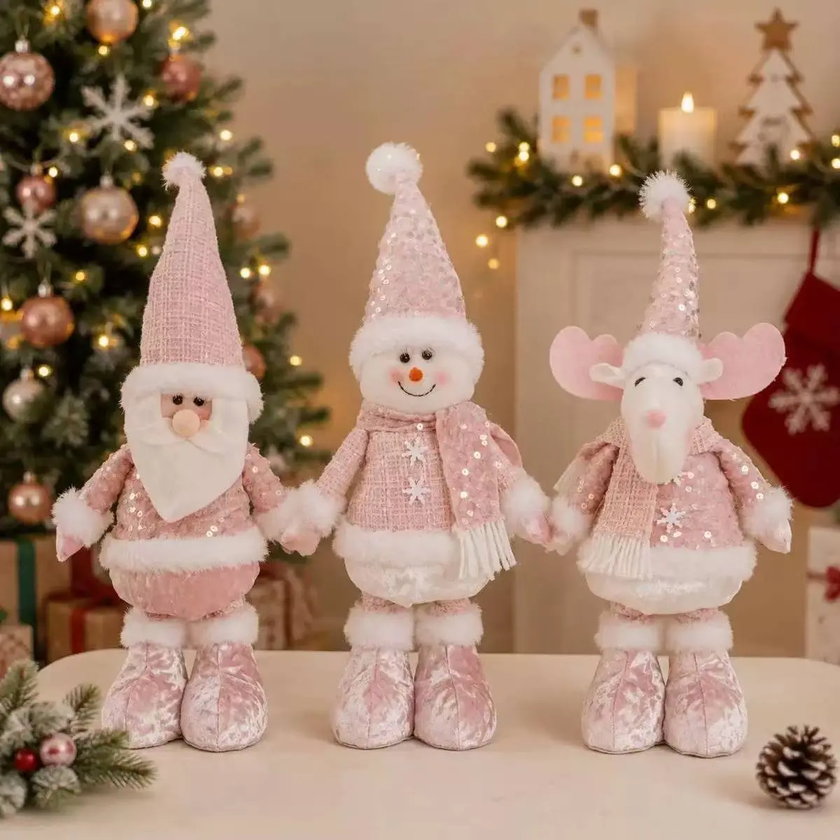 1 Pc Telescopic Leg Snowman Christmas Doll, Plaid Hat & Red Scarf Standing Snowman Figurine with Long Legs, Holiday Toy for Teens Adults Age 12+, Collectible Home Decor, 2026 Winter Hot Sale