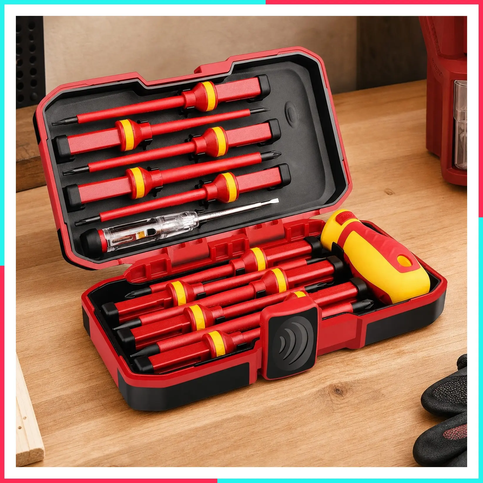 1000V Insulated Electrician Screwdriver Set, 13-Piece Professional CR-V Steel Magnetic Phillips Slotted Pozidriv Torx, VDE & GS Certified