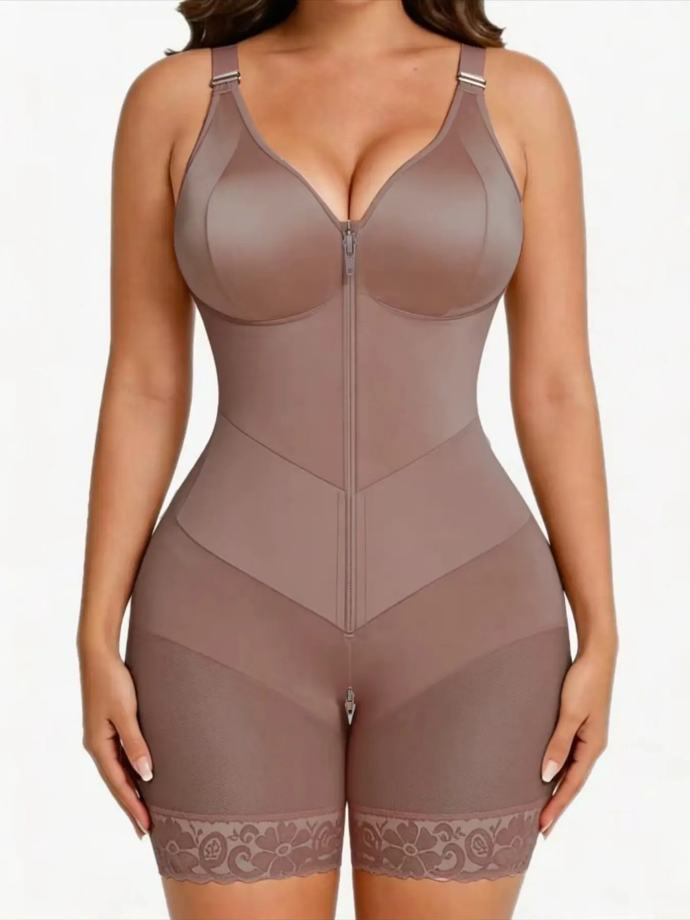Women's Waist-Cinching and Butt-Lifting Bodysuit, Bodysuit Waist Cincher, Fajas, V-Belt Soft Double Compression Body Shaper, Colombian Shapewear, Breathable Comfort Shapewear with Adjustable Shoulder Straps for Daily Wear, Gym & Yoga