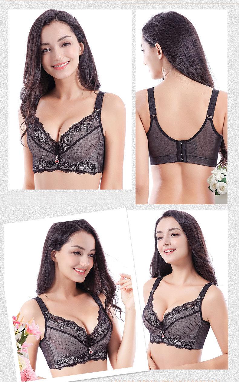 Women's Floral Lace Underwire Bra, Comfortable & Breathable, Adjustable Straps, Basic Minimalist V-neck Lingerie for All Seasons