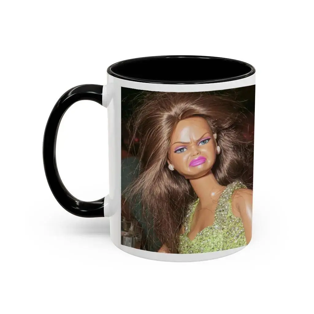 11oz Stylish Sarcastic Disgusted Doll Funny Meme Ceramic Coffee Mug, Daily Coffee Beverage Kitchenware Drinkware Cup