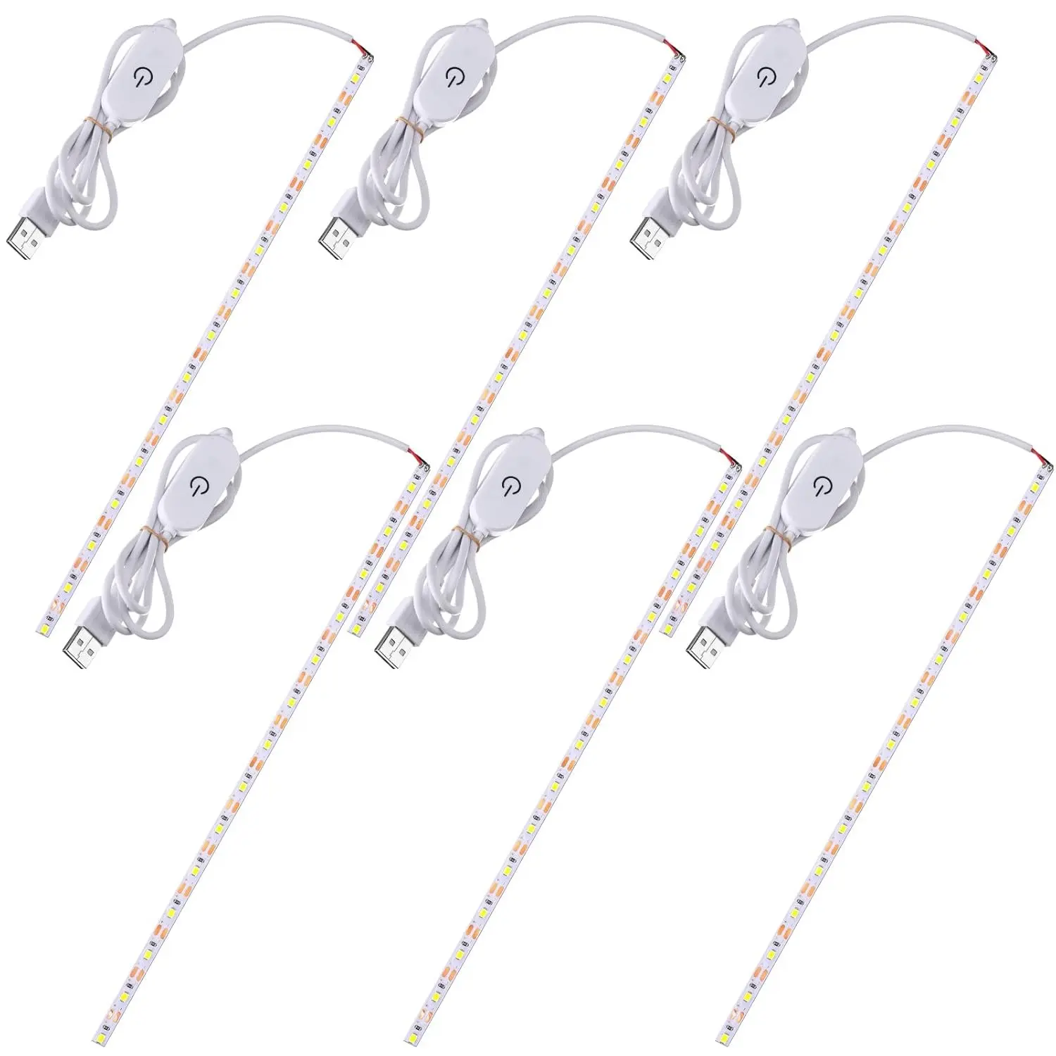 6 Pack Sewing Machine Light Strip with Touch Dimmer, 11.8 Inch Sewing Machine Lights LED Strip with 100 LEDs, White Light Fits All Machines(4.76 ft USB Power Cord)