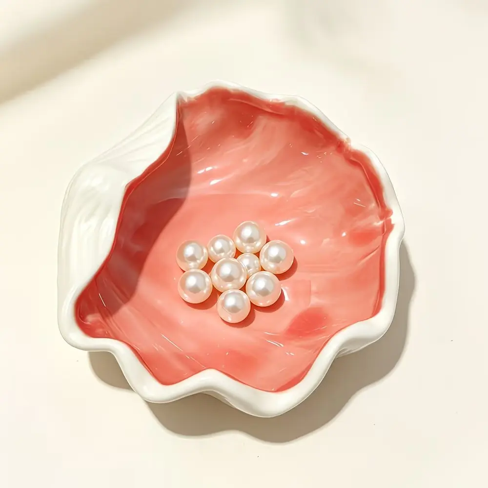 Multi-Use Ceramic Ice Blue Shell Tray, Creative Storage Dish, Ashtray, Key Holder, Jewelry Organizer, Home Decor, Bathroom, Kitchen, Living Room, Gift, Home Decor Supplies