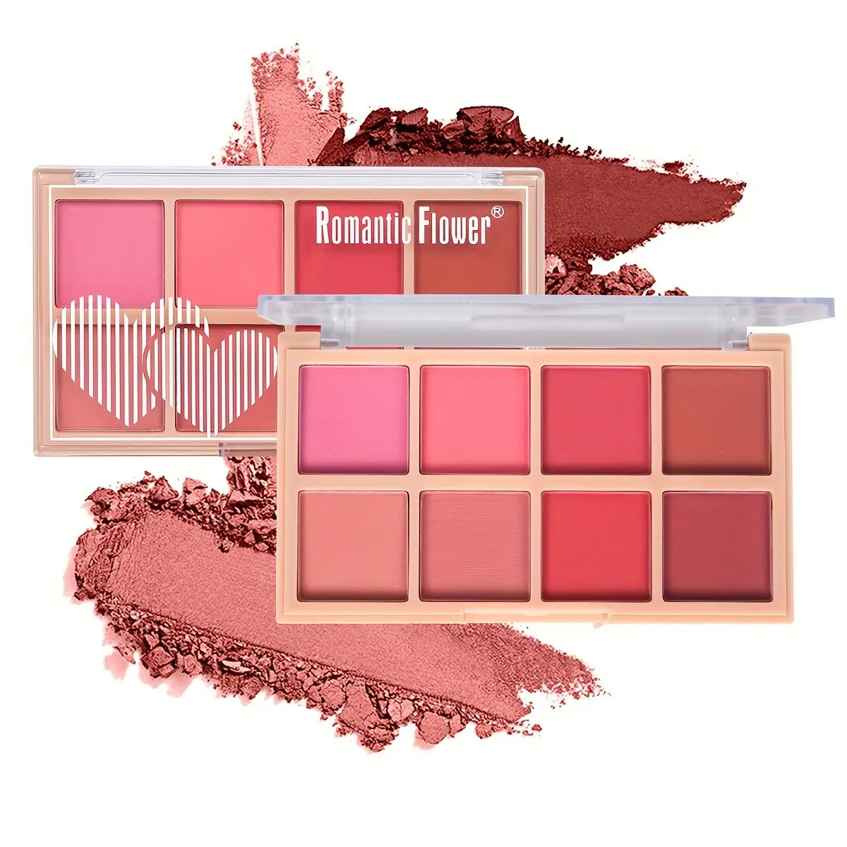 8 Shades Powder Blush Palette, natural waterproof long-lasting easy to apply, Everyday Versatile Makeup, Color Correction Face Mekeup Fine Powder Blush Palette