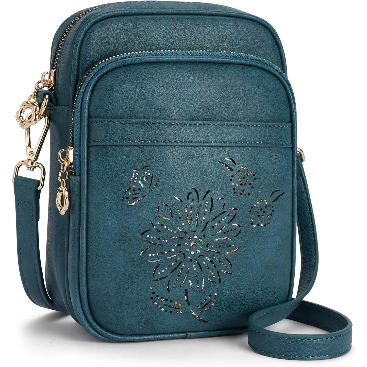 Small Crossbody Bags for Women, RFID Phone Purse with Card Slots, Triple Compartments Lightweight  Bag