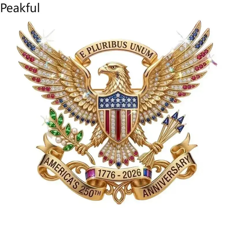 1776-2026 Semiquincentennial Eagle Lapel Pin, Vibrant Enamel US 250th Anniversary Brooch, Patriotic Commemorative Jewelry Perfect for Parades, Events & Daily Wear