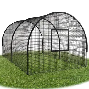 22 x 12 x 8 ft Baseball Batting Cage Net with Frame, Polyester Mesh, Button Entry, Ground Stakes Included
