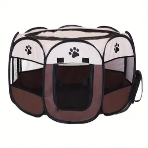 Octagonal Pet Fence Tent, Foldable Dog Cage, Scratch-Resistant Oxford Cloth, Indoor Outdoor Use, Suitable for Puppies Cats, Camping Gift