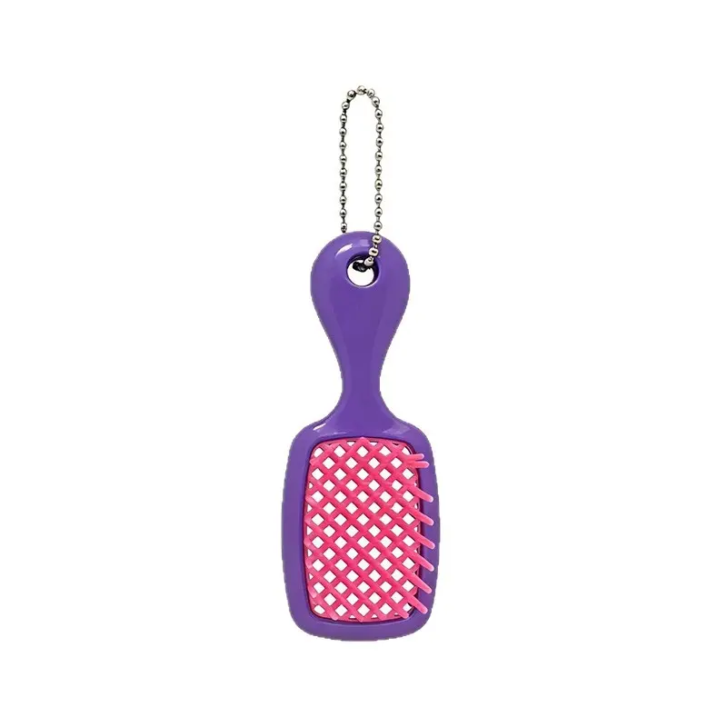 Best-Selling Honeycomb Massage Comb Keychain - Plastic Hair Care Styling Pendant for Keys, Bags, or Travel