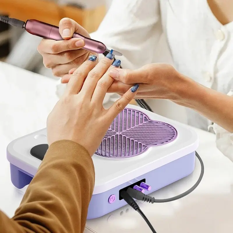 Three-In-One Nail Dust Collector, High Suction Gel Remover, Automatic UV Light, Home Use Nail File Machine, Essential Beauty Tool