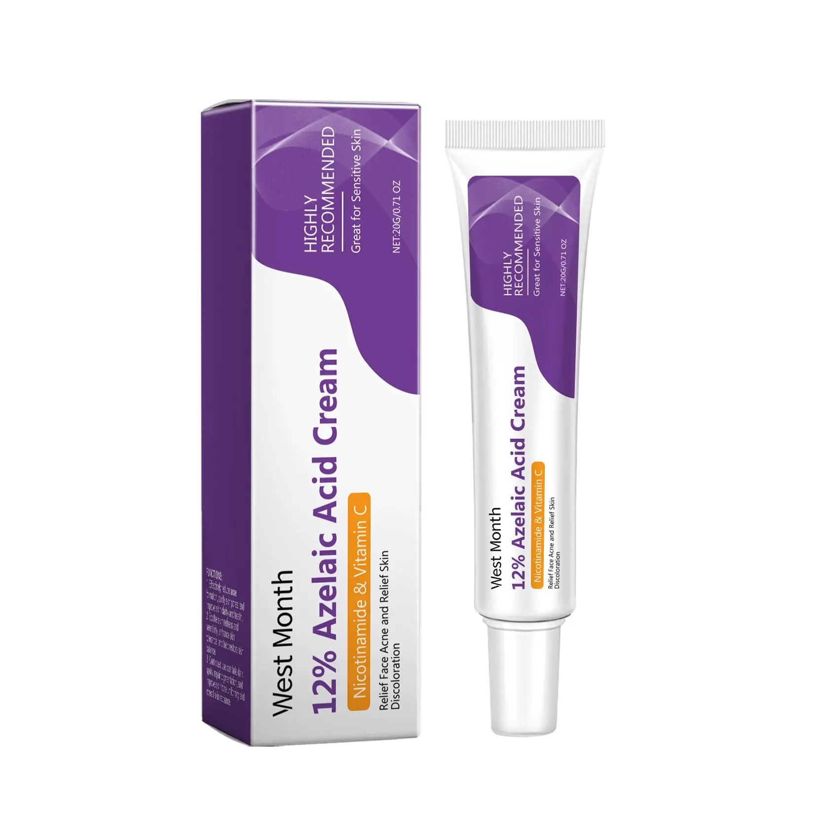 West Month Azelaic Acid Repair Face Cream - Smooth, Lightweight Glycerin-Infused Facial Moisturizer for Gentle Hydration & Soothing Daily Use
