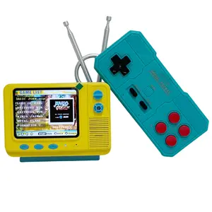 Retro gaming console GV300S; classic games, vintage three-color controller, mini handheld TV-style game system perfect for children and nostalgic adults alike.