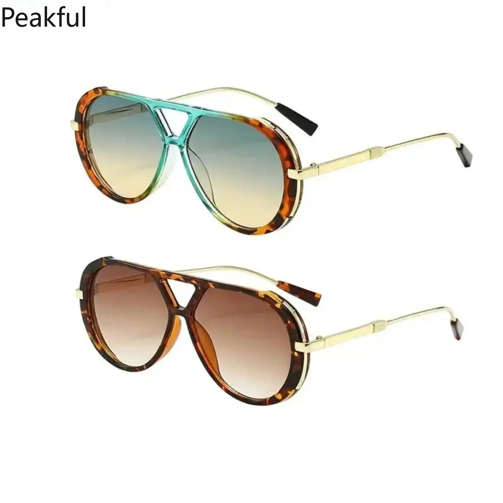 2 Pack Retro Oval Sunglasses for Women, Viral Aesthetic Y2K Shades with UV400 Protection, Lightweight Durable Frame, Perfect All-Match Eyewear for Summer, Beach & Streetwear Looks