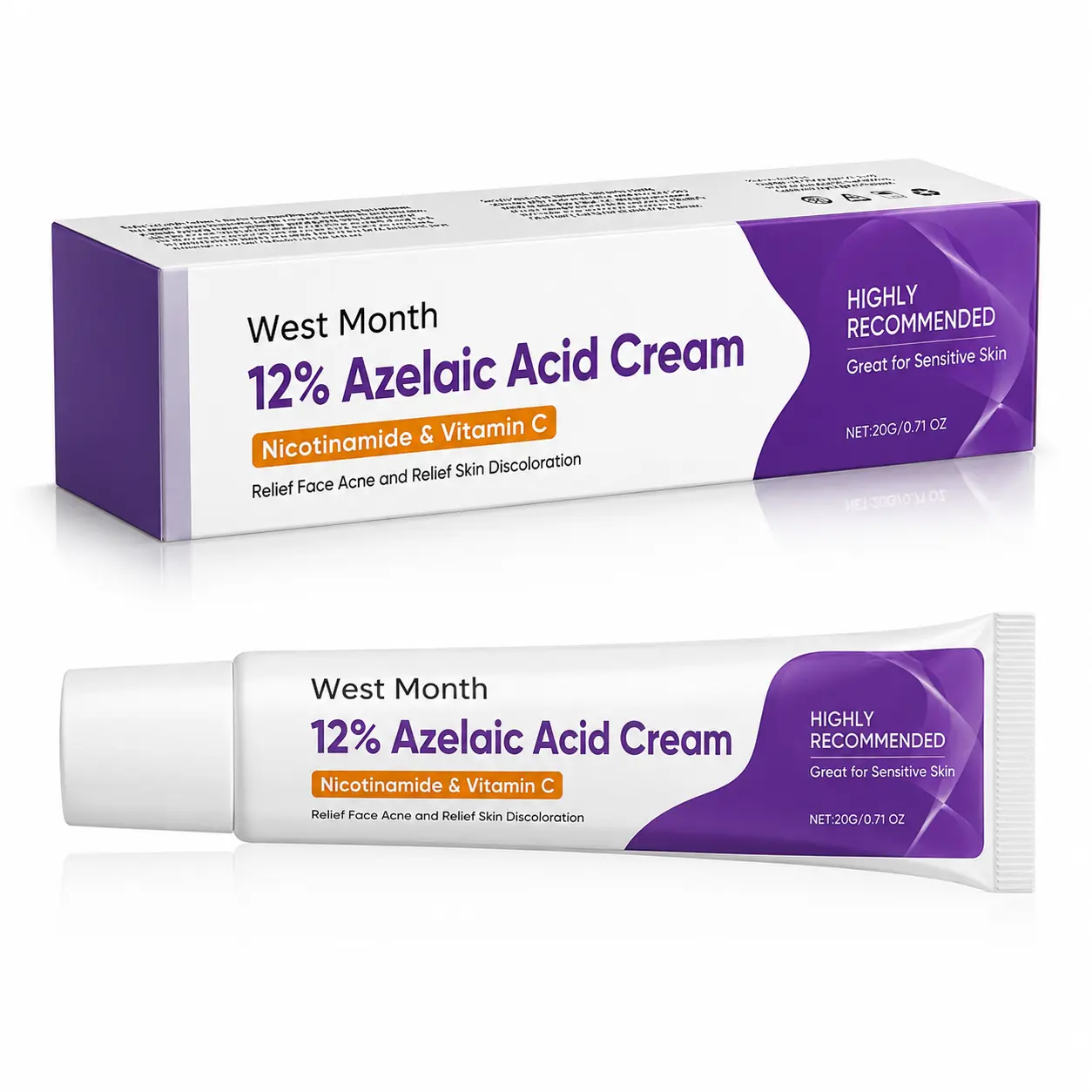 12% Azelaic Acid Face Cream with Niacinamide & Vitamin C, Daily Moisturizing Cream for Blemish-Prone, Redness-Prone & Uneven Skin Tone, 20g