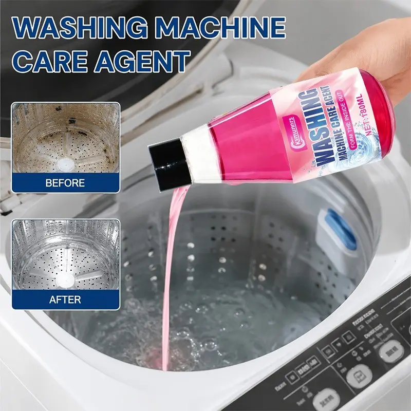 Washing Machine Cleaner Liquid, Deep Cleaner, Water Stain Remover, Inner Drum Degreaser, Odor Eliminator, Suitable for Top Load Washers, Home Use