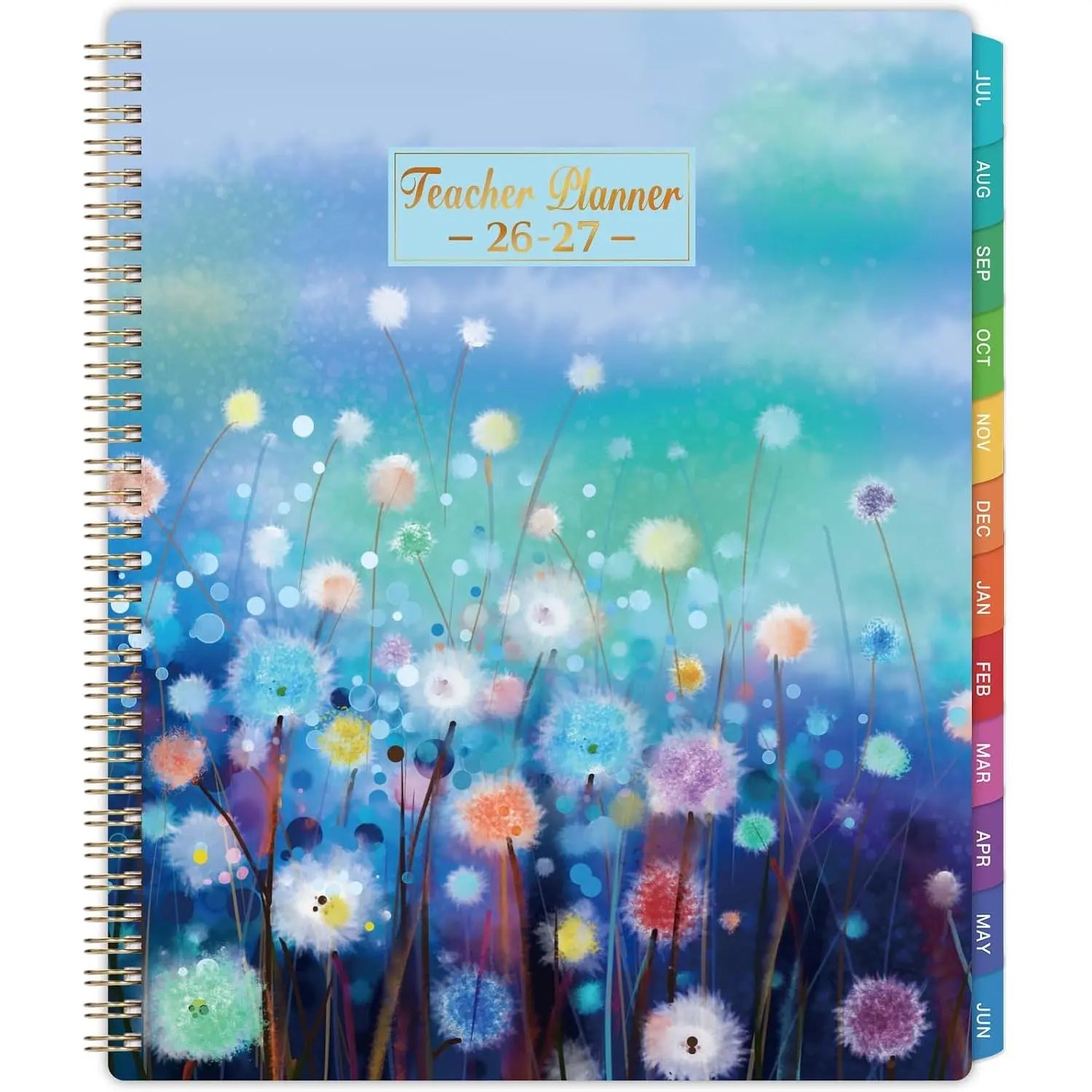 Teacher Planner 2026-2027 - Planner 2026-2027, Teacher Lesson Planner from July 2026 to June 2027, 11" x 8.3", Weekly & Monthly Lesson Plan Book for Teachers - Blue Floral