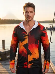 2026 Base Flame Gradient Camo Sun Suit, UV Protection Full Zip Fishing Hoodie, Lightweight Quick-Dry Long Sleeve Jacket