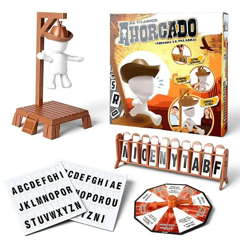 English Hangman Board Game, Mystery Word Guessing Game, Family Fun Portable Tabletop Game, Kids Vocabulary Learning Toy, Birthday Christmas Gift