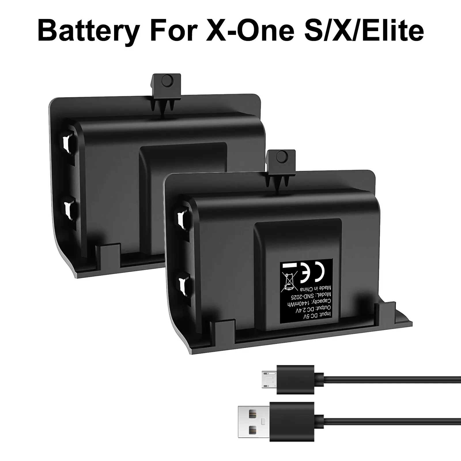 Rechargeable Battery for Xbox One/s/x/elite Controller, 1440mah, Fast Charging 3-4 Hours, LED Indicator, Compatible with All Xbox One Controllers, Gaming Console Accessories