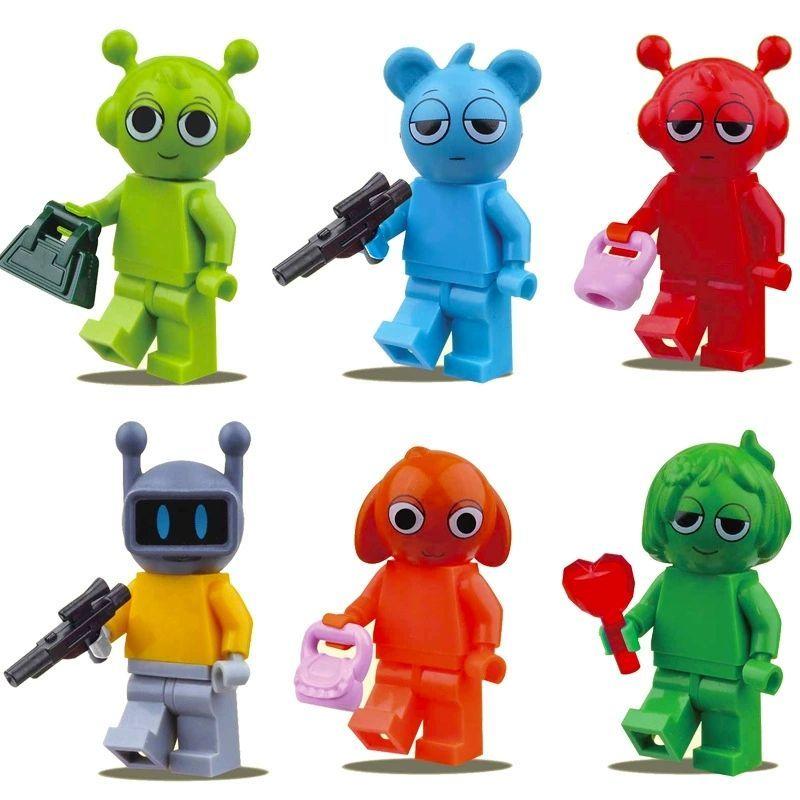 12Pcs/Set Sprunki Action Figures Building Blocks Set Toy Collectible Anime Game Doll for Fans Birthday Christmas Gifts