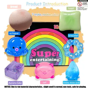 7 Pcs Malt Sugar Blind Box Squishy Toy Set, Pressure-Resistant Slow-Rebound Squishable Sensory Play, Ideal for Home, School, Parties and Events, Great Gifts for Family and Friends