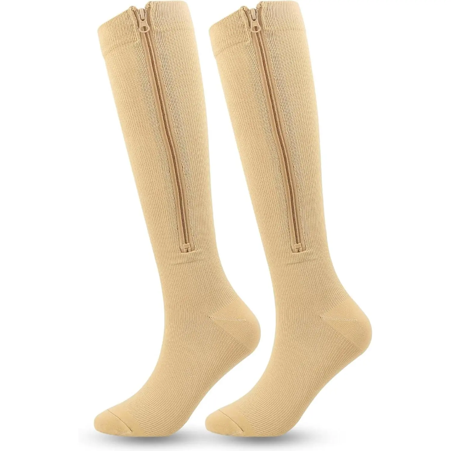 outdoor sports Mealah 15-20mmHg Zipper Compression Socks for Women and Men - Support Knee High Socks for Nurses Travel Athletic