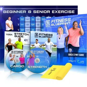Exercise for Seniors & Beginners Fun 30 day workout plan Step by Step Comprehensive Package 7 Workouts Stretching Guide Resistance Band Easy to Follow Calendar Get Energized & Stronger
