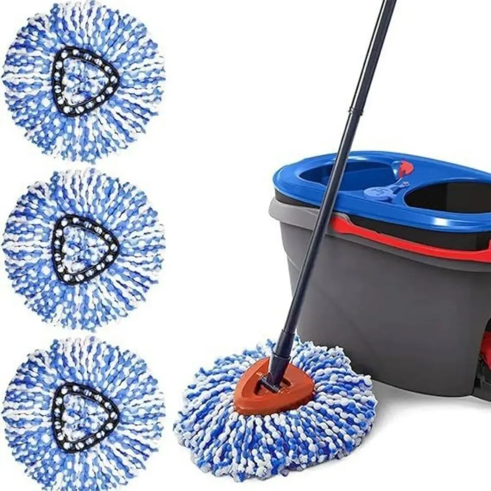 6PCS Microfiber Spin Mop Replacement Heads, Machine-Washable Refills, Multi-Color Options, Ideal for Wood Floors and Smooth Surfaces